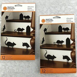 Martha Stewart Crafts Vintage Mice & Mouse Holes Silhouettes NWT (2 pkgs of 12)